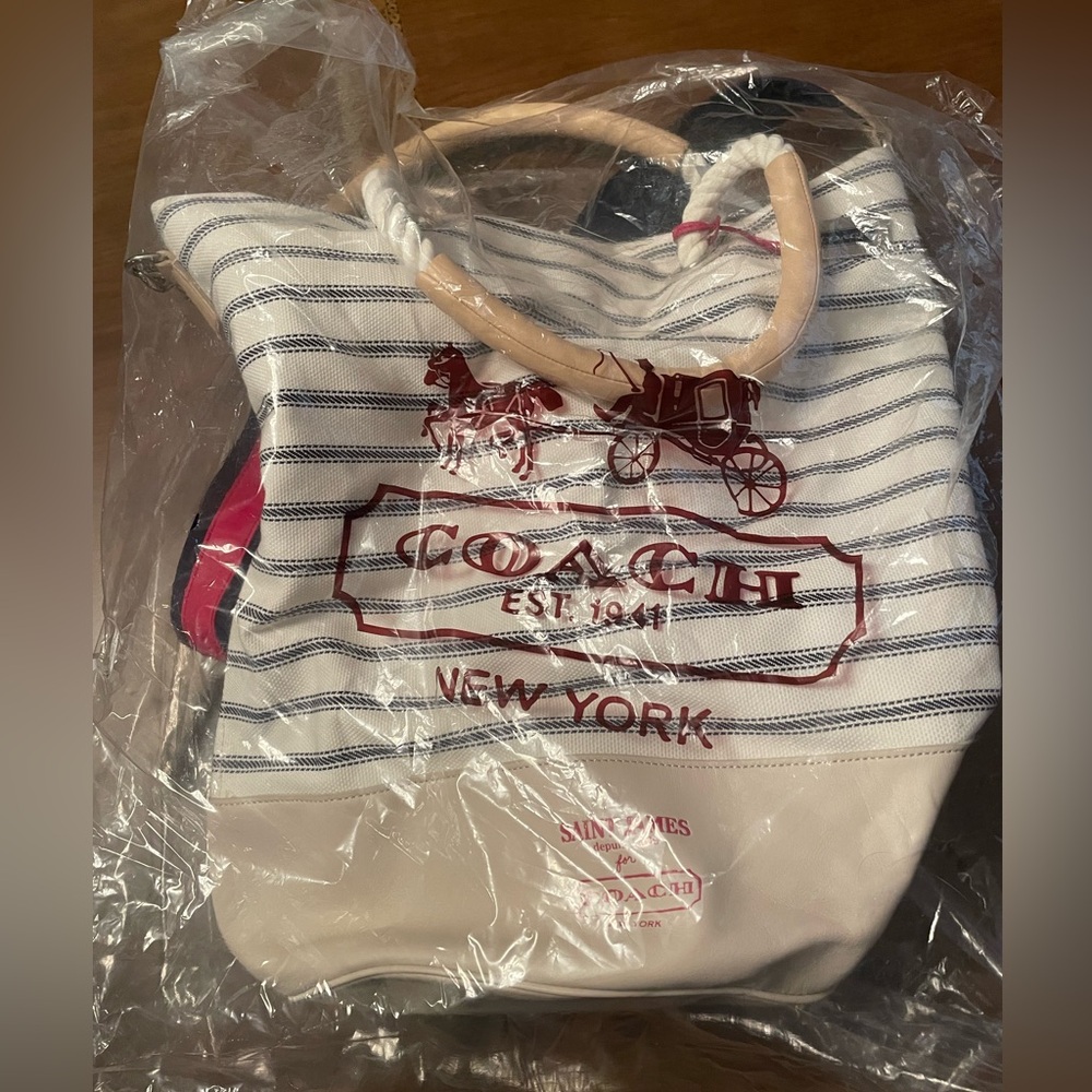 Coach x St. James collection Legacy Weekend drawstring  Canvas / leather bag